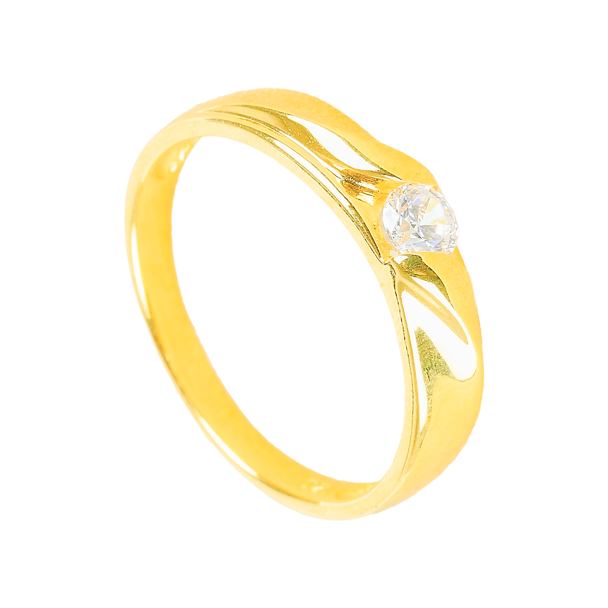 Cặp nhẫn cưới vàng 61% (14K) đính CZ VNXM00V300019.190 - VNXM00V300020.090
