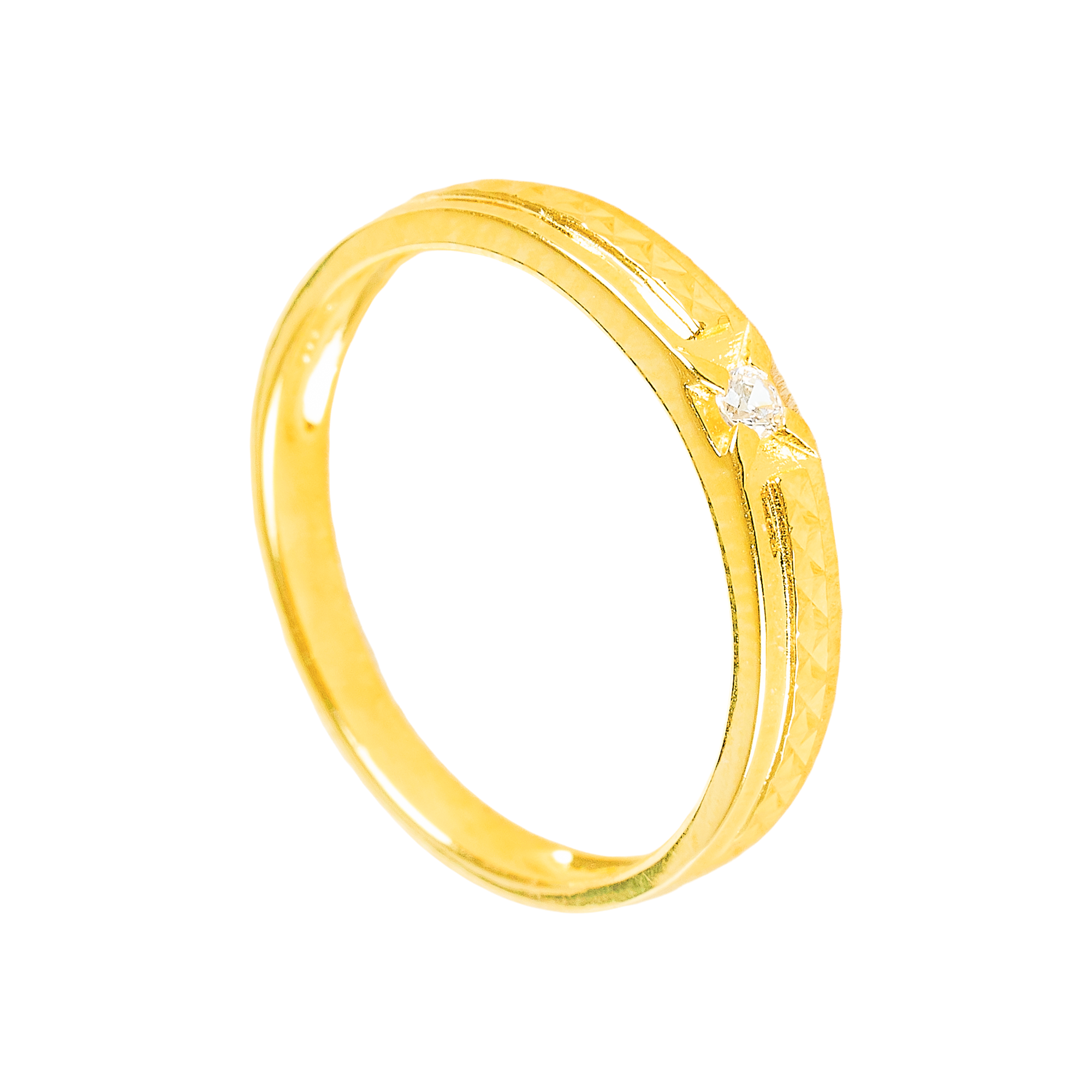 Cặp Nhẫn cưới vàng 61% (14K) đính CZ VNXM00V300022.090 - VNXM00V300021.150