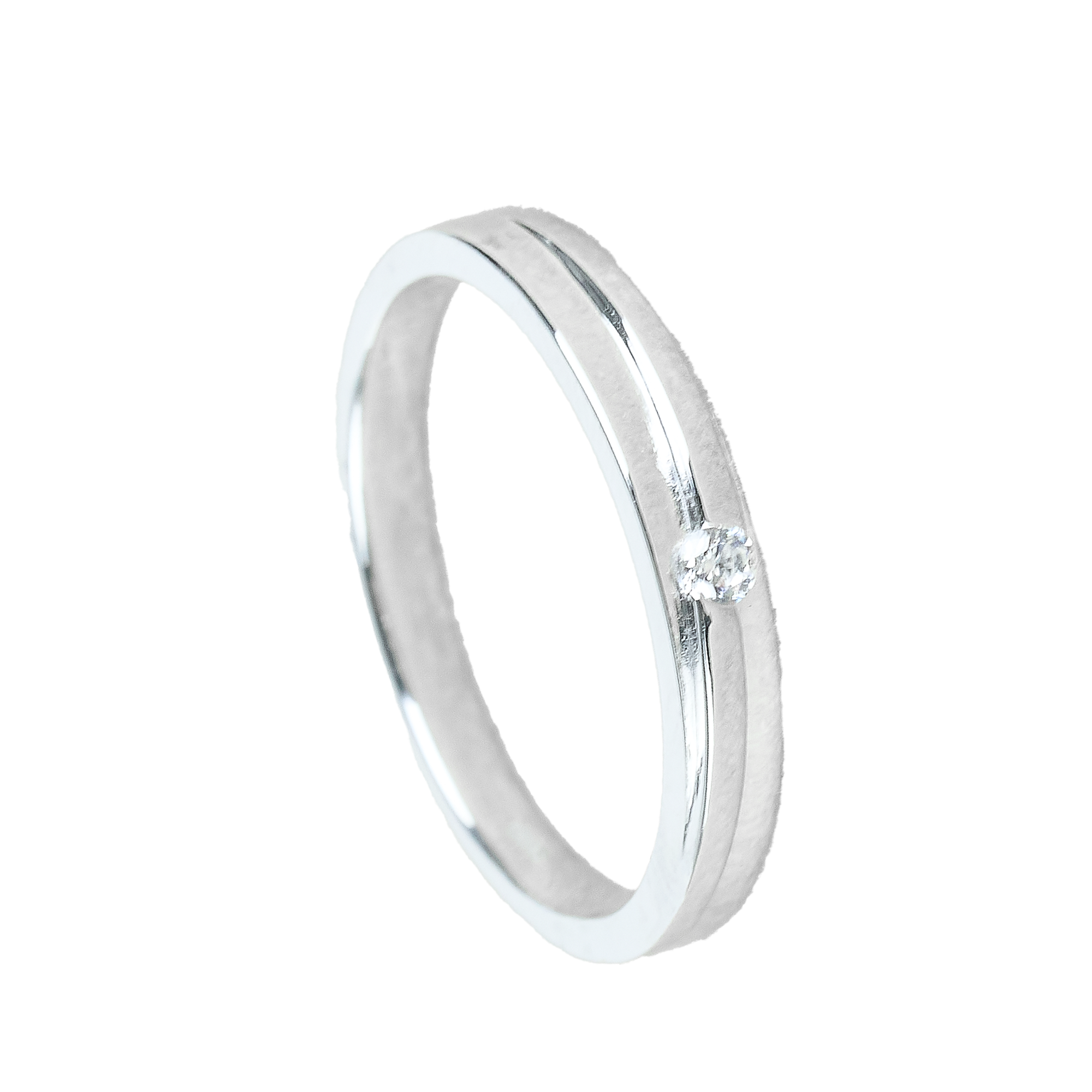 Cặp Nhẫn cưới vàng 75% (18K) đính CZ VNXM00T300002.100 - VNXM00T300002.180