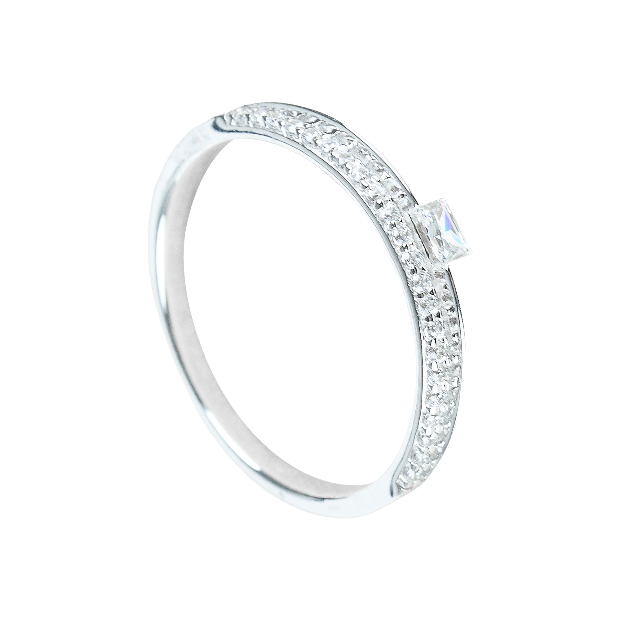 Cặp Nhẫn cưới vàng 75% (18K) đính CZ VNXMXMT00002.180 - VNXMXMT00002.120