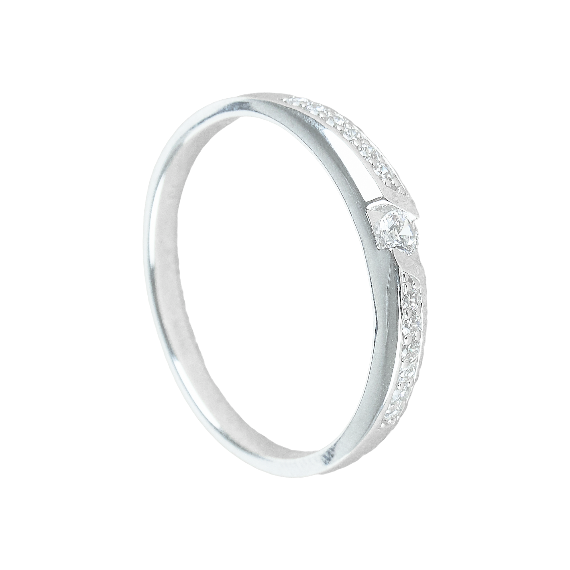 Cặp Nhẫn cưới vàng 75% (18K) đính CZ  VNXMXMT00007.090 - VNXMXMT00007.170