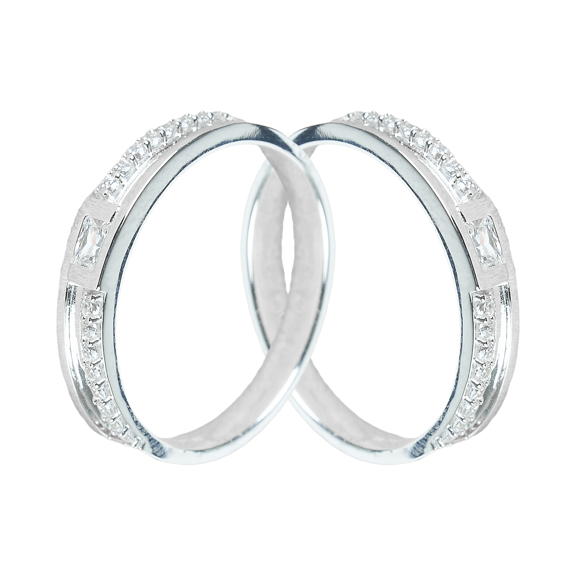 Cặp Nhẫn cưới vàng 75% (18K) đính CZ VNXMXMT00001.090 - VNXMXMT00001.170