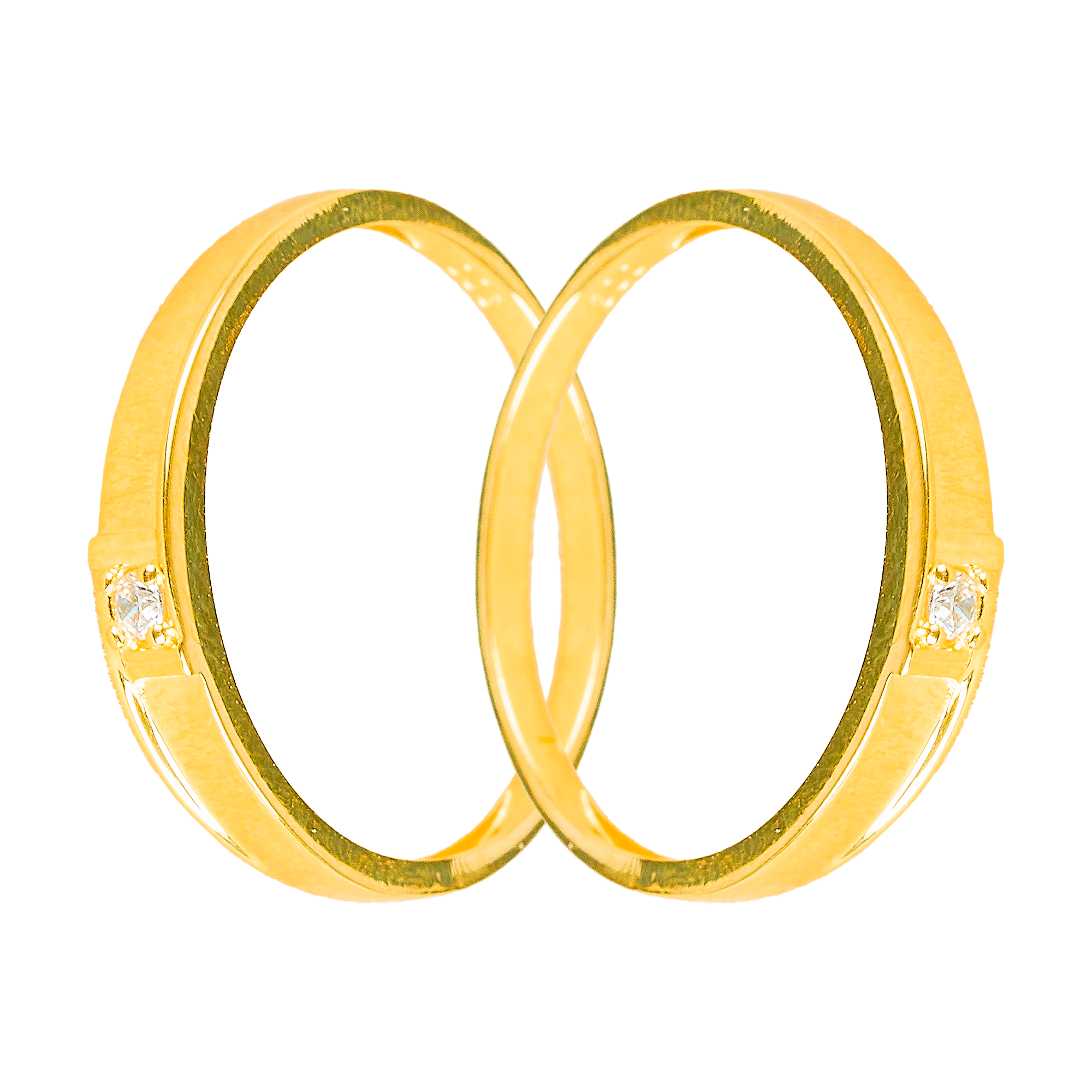 Cặp nhẫn cưới vàng 61% (14K) đính CZ VNXM00V300038.100 - VNXM00V300037.190
