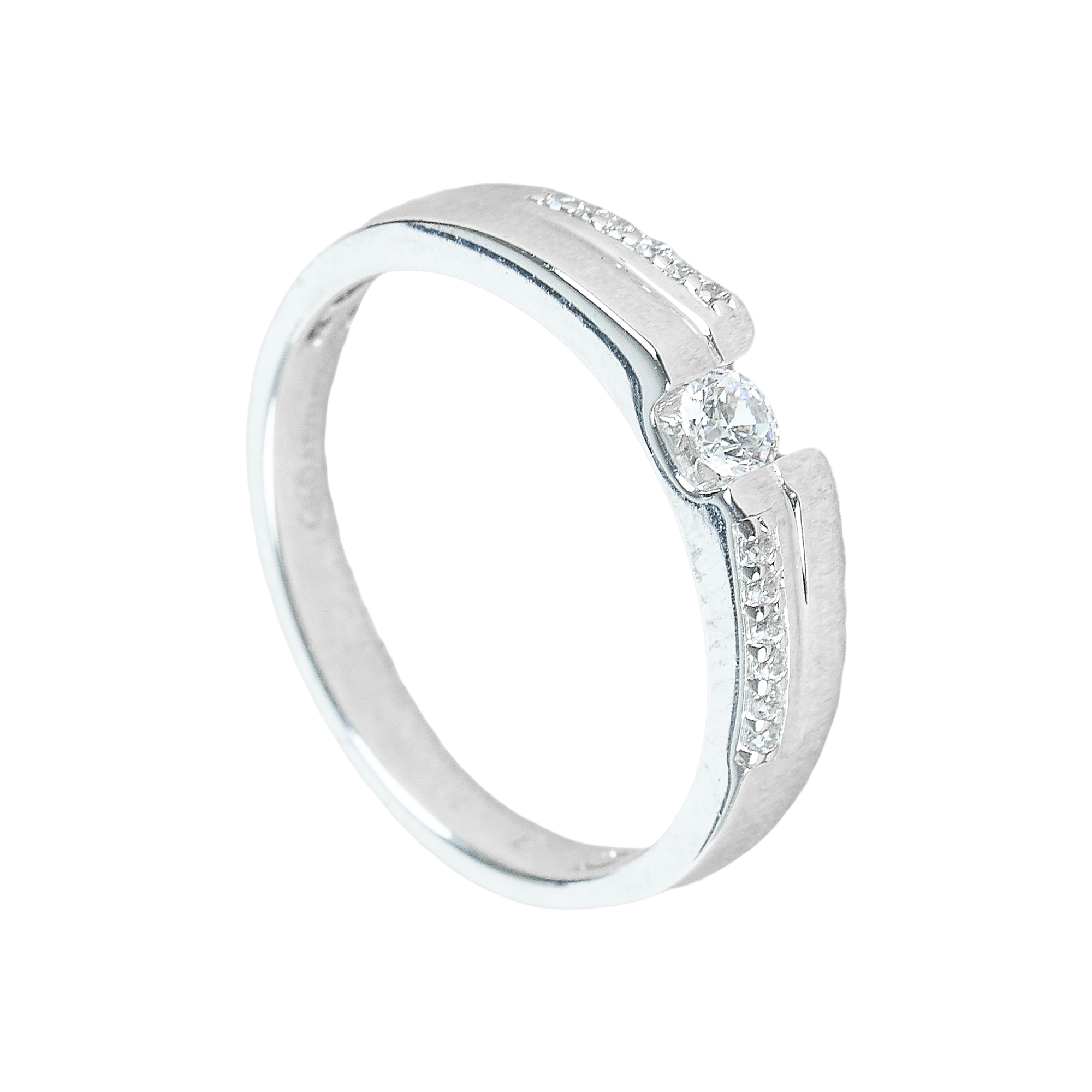 Cặp Nhẫn cưới vàng 75% (18K) đính CZ VNXMXMT00004.170 - VNXMXMT00006.120