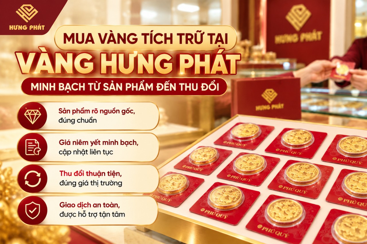 Mua vàng tích trữ tại Vàng Hưng Phát - Minh bạch từ sản phẩm đến thu đổi