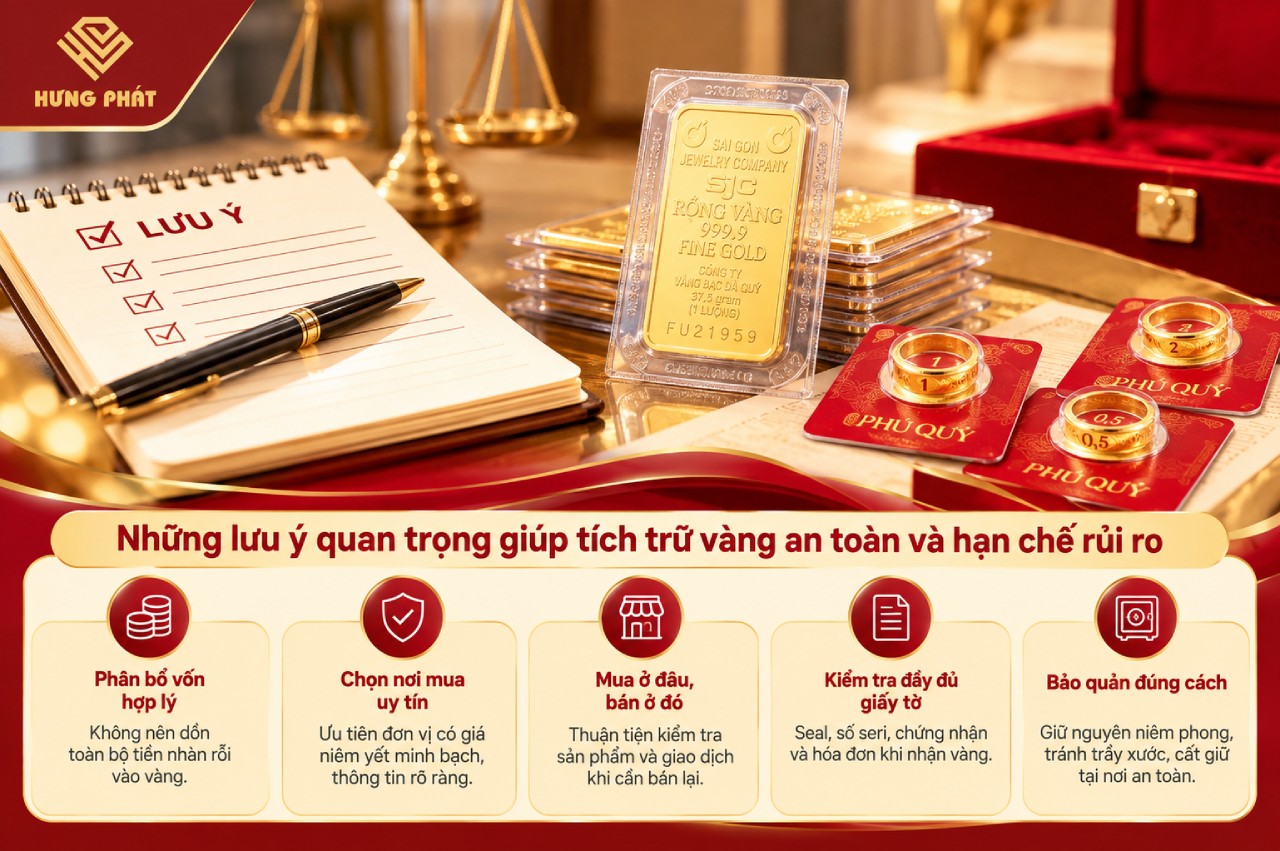 Những lưu ý quan trọng giúp tích trữ vàng an toàn và hạn chế rủi ro