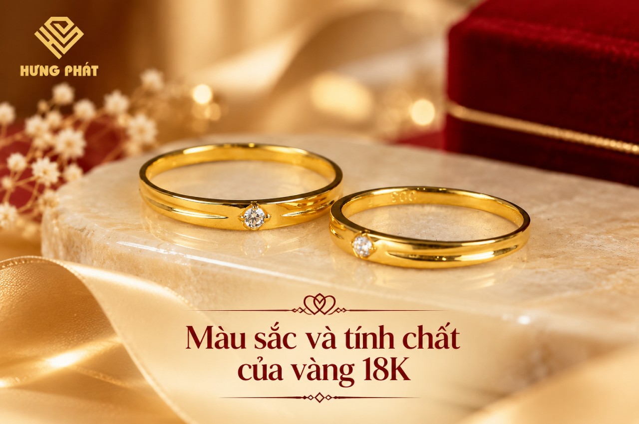 Màu sắc và tính chất của vàng 18K