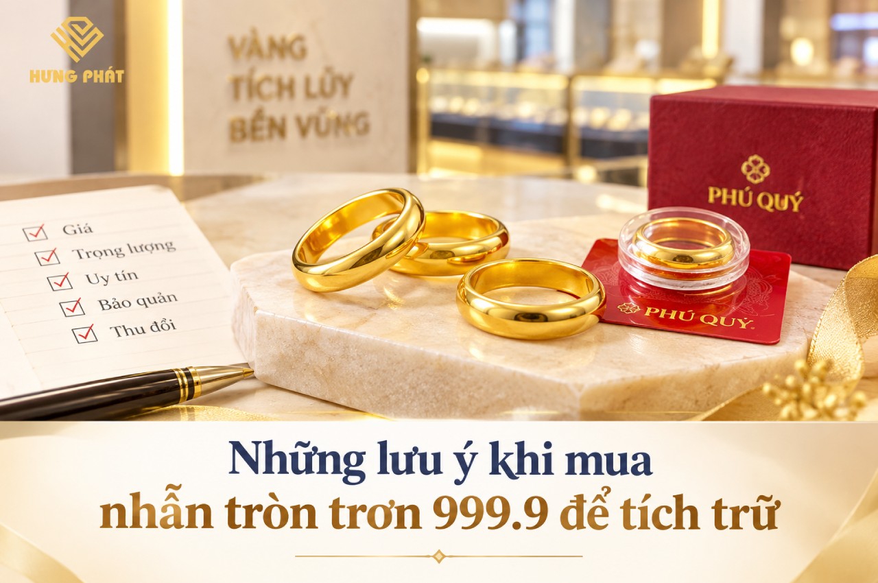 Những lưu ý khi mua nhẫn tròn trơn 999.9 để tích trữ
