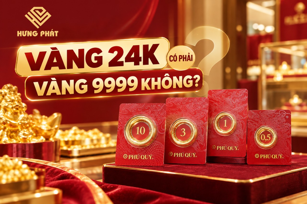 Vàng 24K có phải vàng 9999 không
