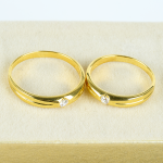 Cặp Nhẫn cưới vàng 61% (14K) đính CZ VNXM00V300045.200 - VNXN00V300046.140
