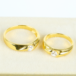 Cặp nhẫn cưới vàng 61% (14K) đính CZ VNXM00V300019.190 - VNXM00V300020.090