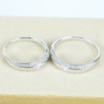 Cặp Nhẫn cưới vàng 75% (18K) đính CZ VNXMXMT00002.180 - VNXMXMT00002.120