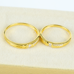Cặp Nhẫn cưới vàng 61% (14K) đính CZ VNXMXMV300090.100 -VNXMXMV300091.170