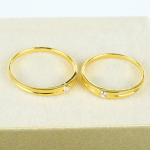 Cặp Nhẫn cưới vàng 61% (14K) đính CZ VNXM00V300035.180 - VNXM00V300036.130