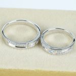 Cặp Nhẫn cưới vàng 75% (18K) đính CZ VNXMXMT00001.090 - VNXMXMT00001.170