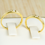 Cặp nhẫn cưới vàng 61% (14K) đính CZ VNXMXMV300074.120 - VNXMXMV300073.200