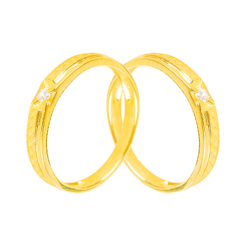Cặp Nhẫn cưới vàng 61% (14K) đính CZ VNXM00V300022.090 - VNXM00V300021.150