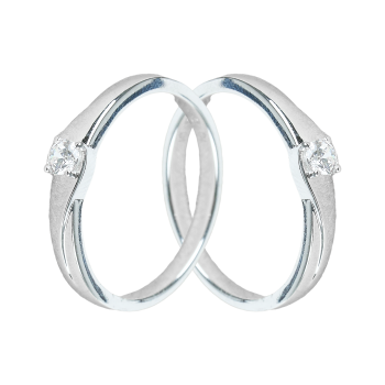 Cặp Nhẫn cưới vàng 75% (18K) đính CZ VNXM00T300004.190 - VNXM00T300004.140