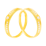 Cặp Nhẫn cưới vàng 61% (14K) đính CZ VNXM00300065.110 - VNXMXMV300039.180