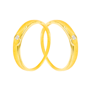 Cặp Nhẫn cưới vàng 61% (14K) đính CZ VNXM00V300005.190 - VNXM00V300006.100