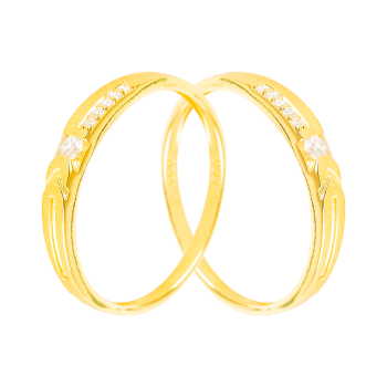 Cặp Nhẫn cưới vàng 61% (14K) đính CZ VNXMXMV300090.100 -VNXMXMV300091.170