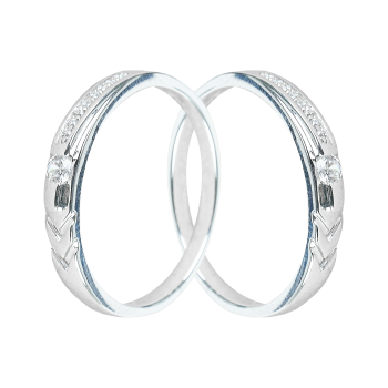 Cặp Nhẫn cưới vàng 75% (18K) đính CZ VNXMXMT00005.140 - VNXMXMT00005.190
