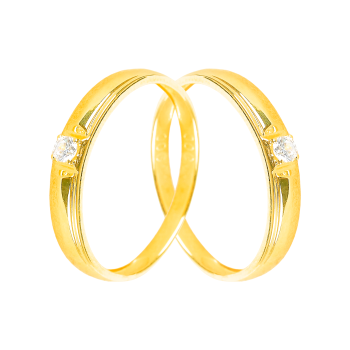 Cặp Nhẫn cưới vàng 61% (14K) đính CZ VNXM00V300002.100 - VNXM00V300001.180