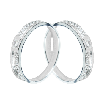 Cặp Nhẫn cưới vàng 75% (18K) đính CZ VNXMXMT00001.090 - VNXMXMT00001.170